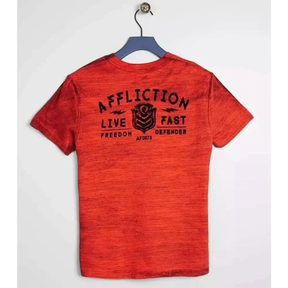 Affliction Boy’s T-shirt -Youth Tee VALUE FREEDOM DUSK Red - Picture 2 of 5